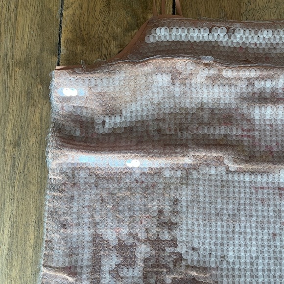 Madewell Sequin Rose Gold Woman’s Top - Picture 4 of 10